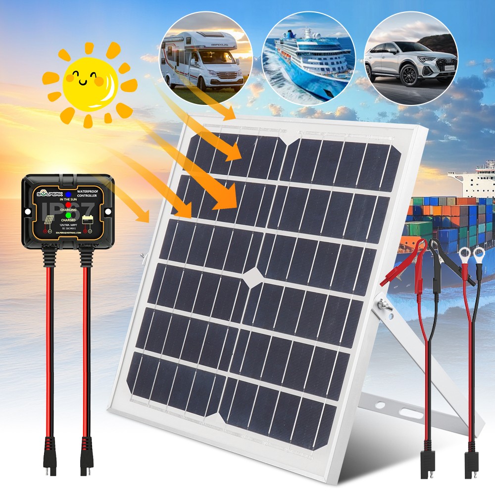 30W Solar Panel Kit 16V Solar Battery Trickle Charger Maintainer for Boat Car RV