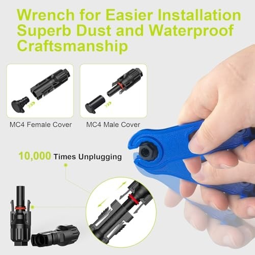 30 Pairs Waterproof Solar Connectors 10AWG 12AWG 14AWG Male/Female IP68 1000V 30