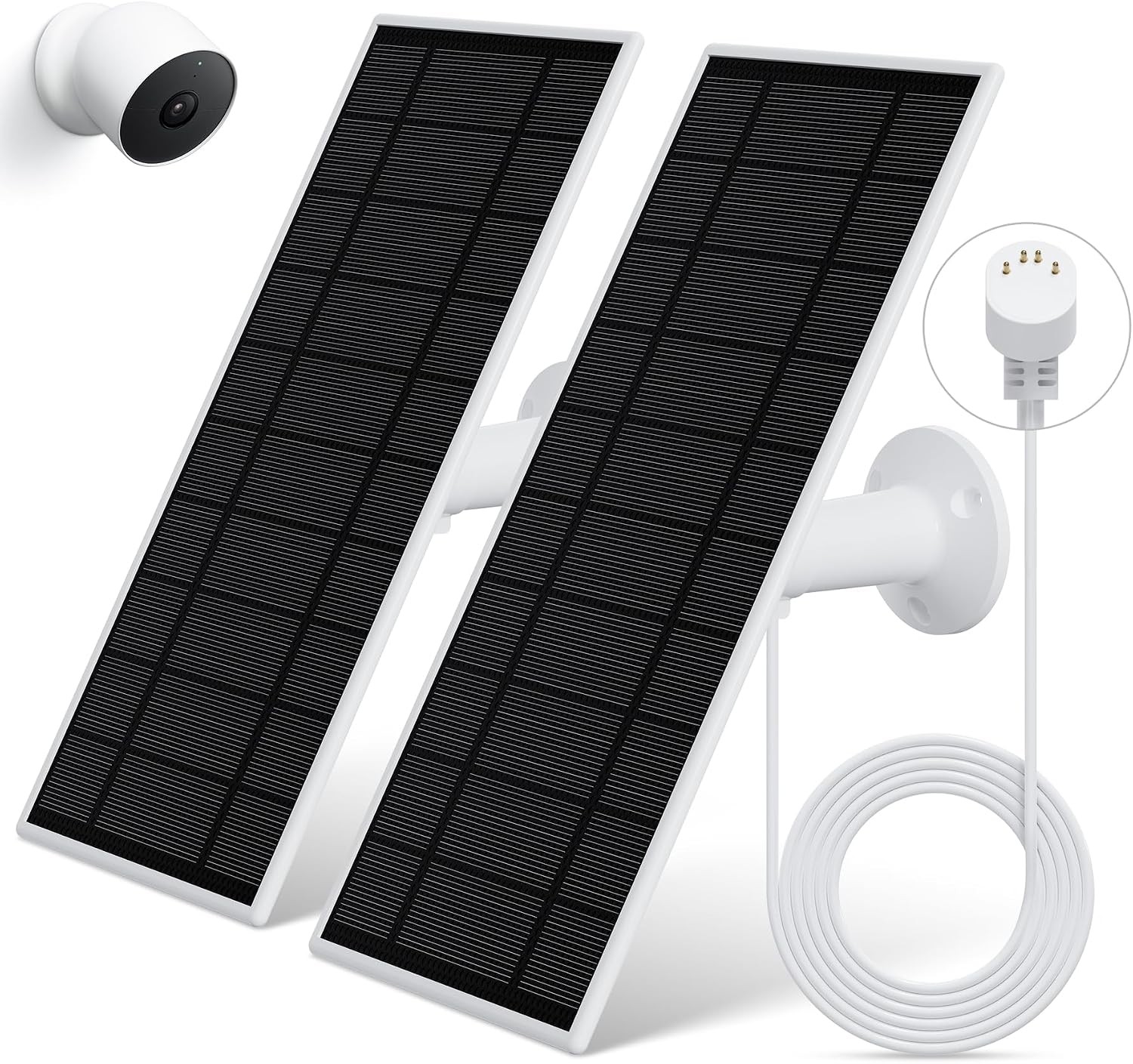 Solar Panel Google Nest Camera 2 Pack Upgraded Solar Power Charger Google Nest