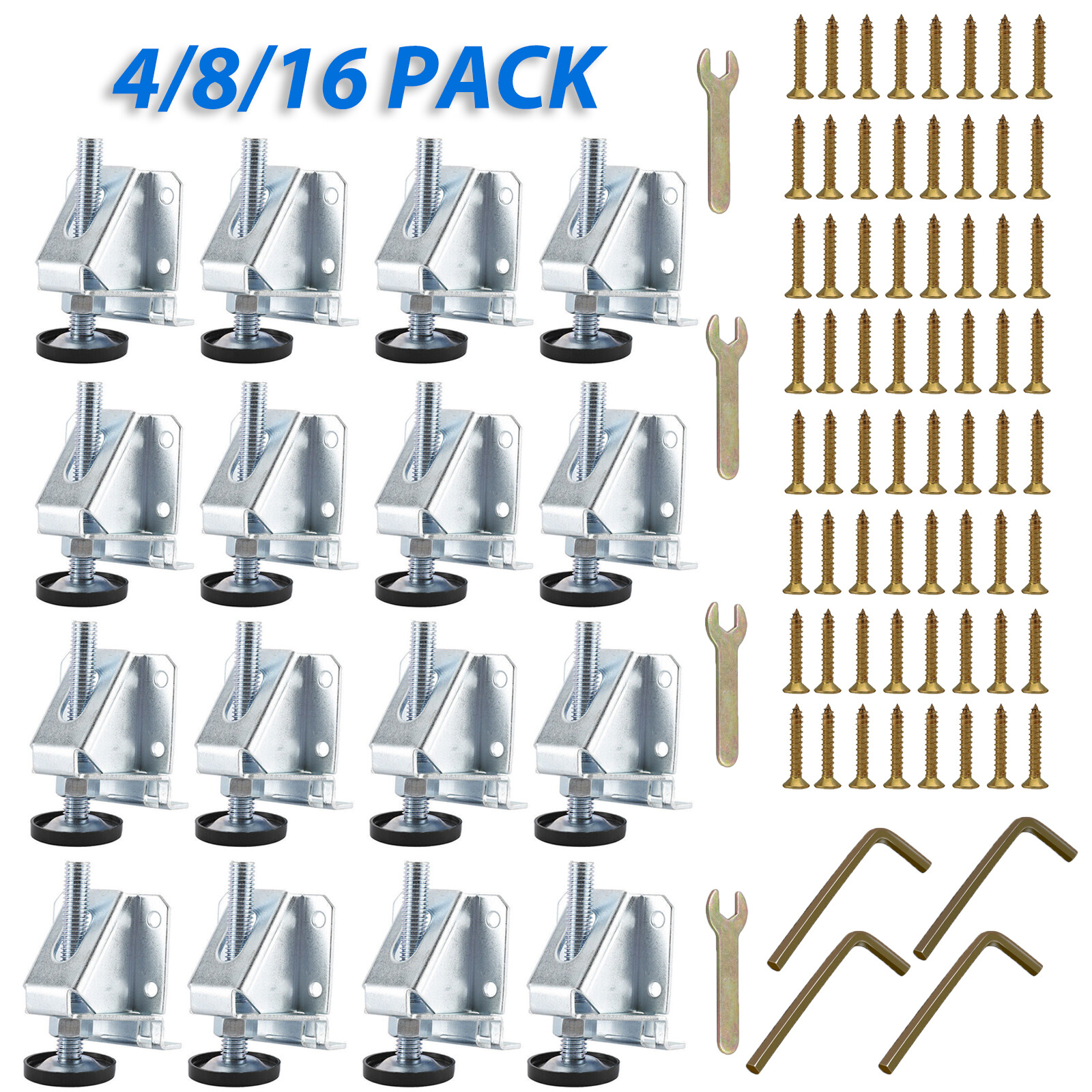 Leg Leveler, 4/8/16 Pack Leveling Feet, Heavy Duty Adjustable Furniture Leveler