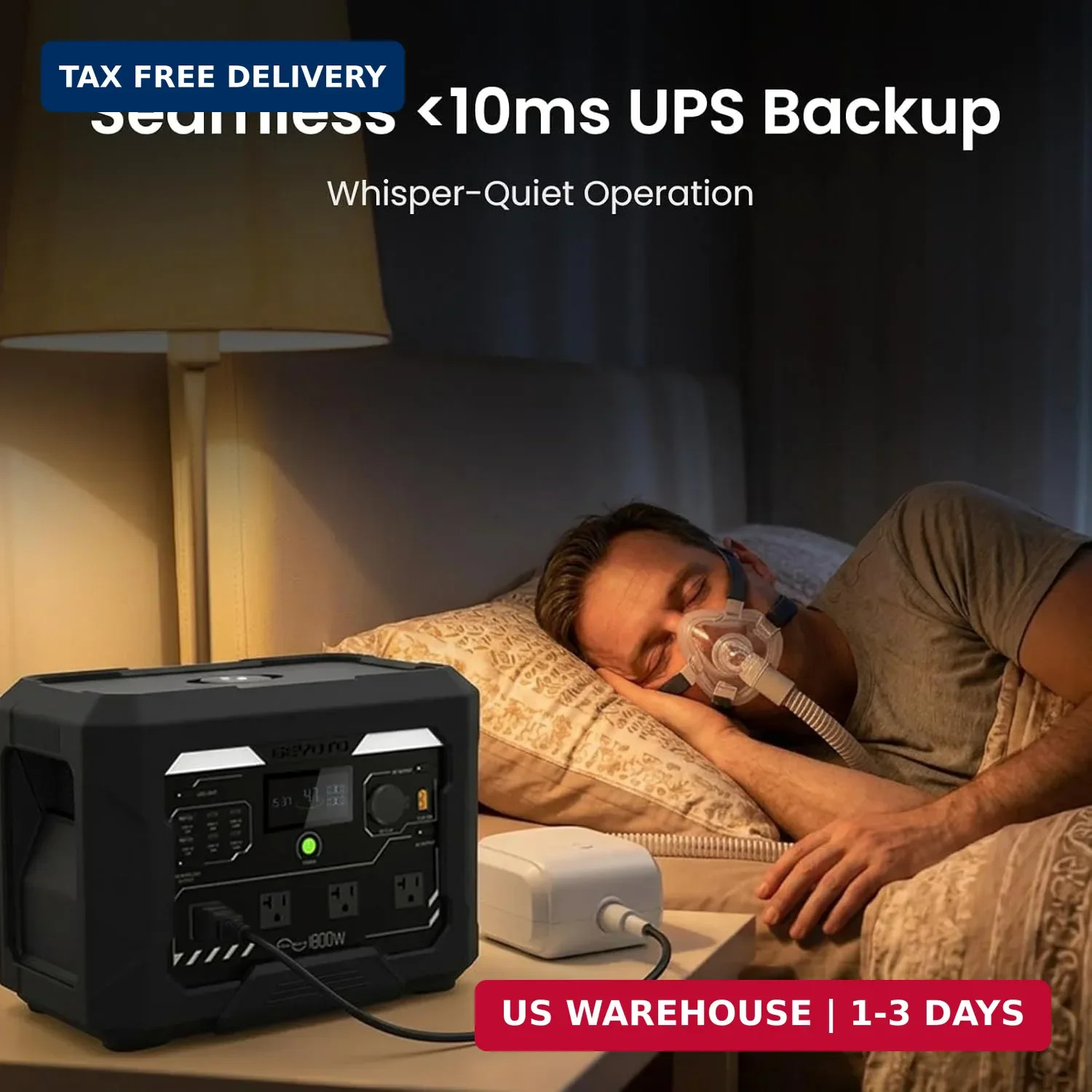 N1000 Portable Power Station 1024Wh, 1800W Fast Charging to 80% in 43Min, 3000W
