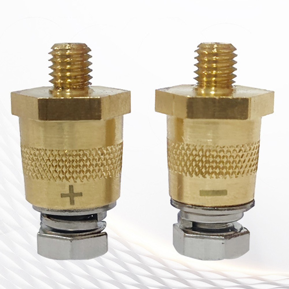 Solid Brass M8 Battery Connectors Easy Identification Positive Negative Ends