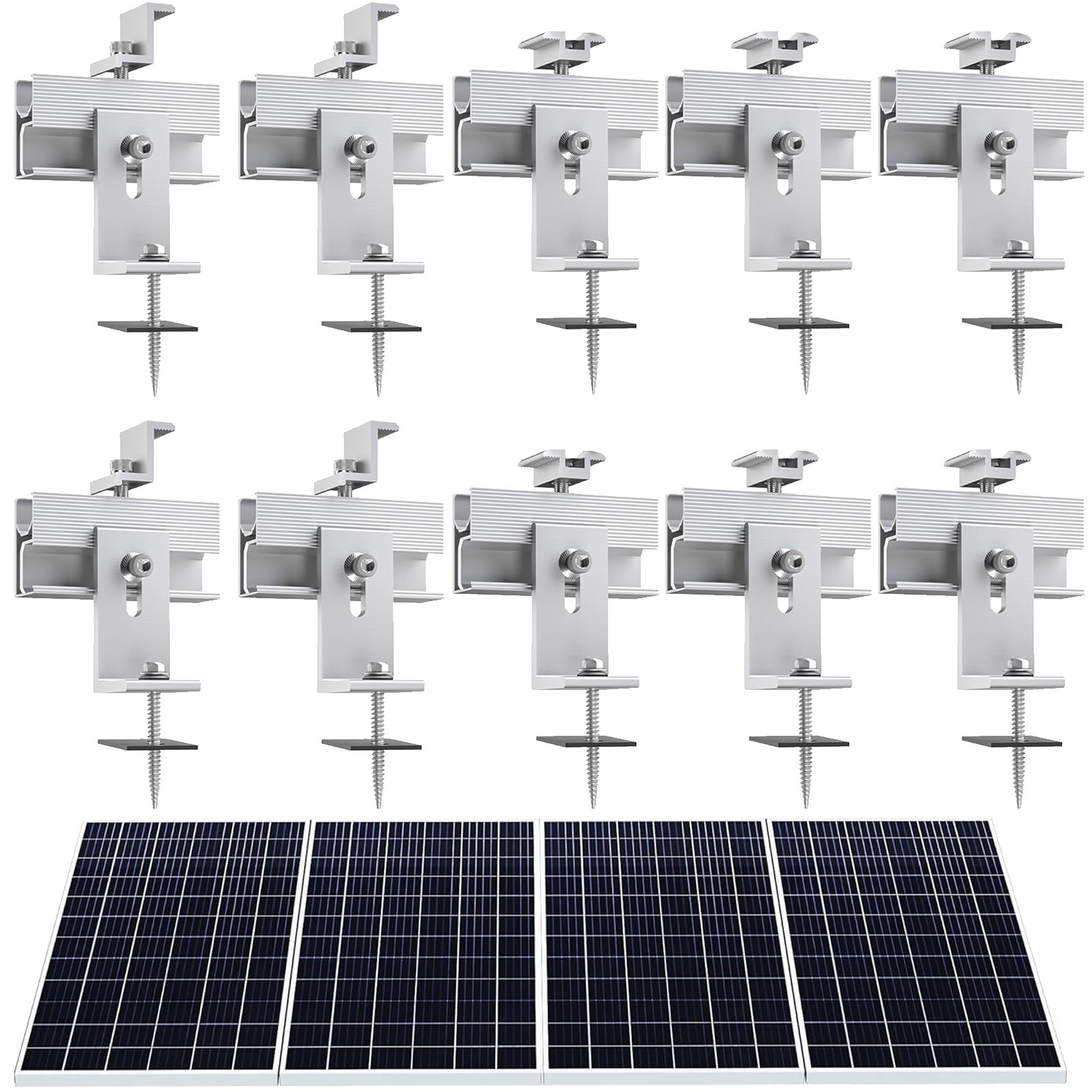 For 1-4Pcs Solar Panel Mounting Brackets Kit 30/35mm Roof Mount Clamp Universal