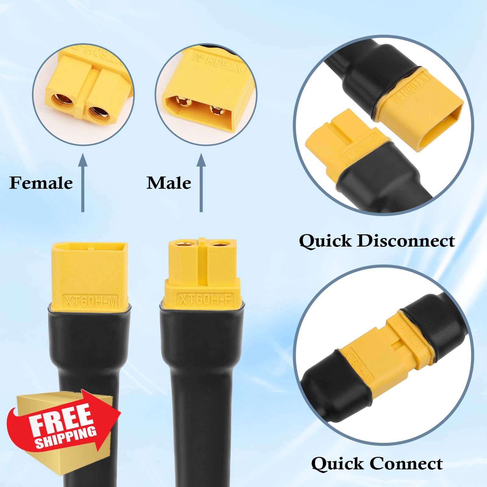 MOOKEERF XT60 Extension Cable 1FT