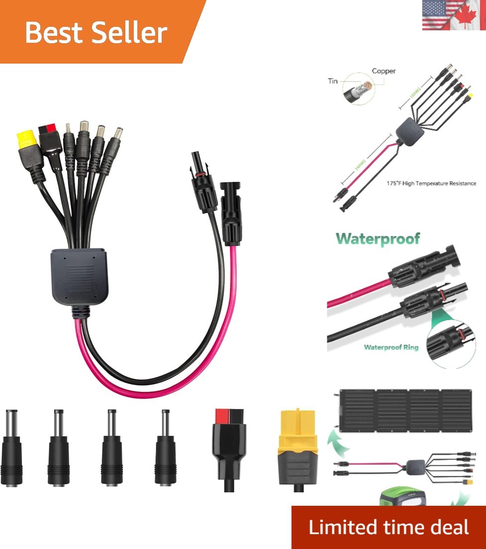 Effortless Solar Charging: 6-in-1 Connector Kit for Portable Energy Solutions