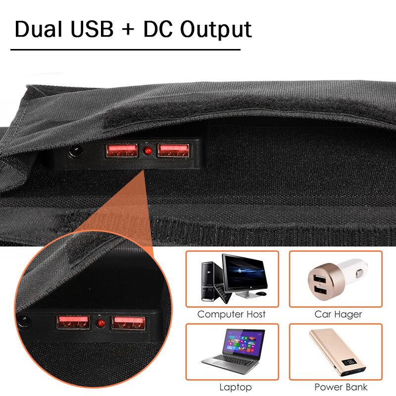 Portable Foldable Solar Panel Charger Power Supply USB DC For Phone Laptop Drone