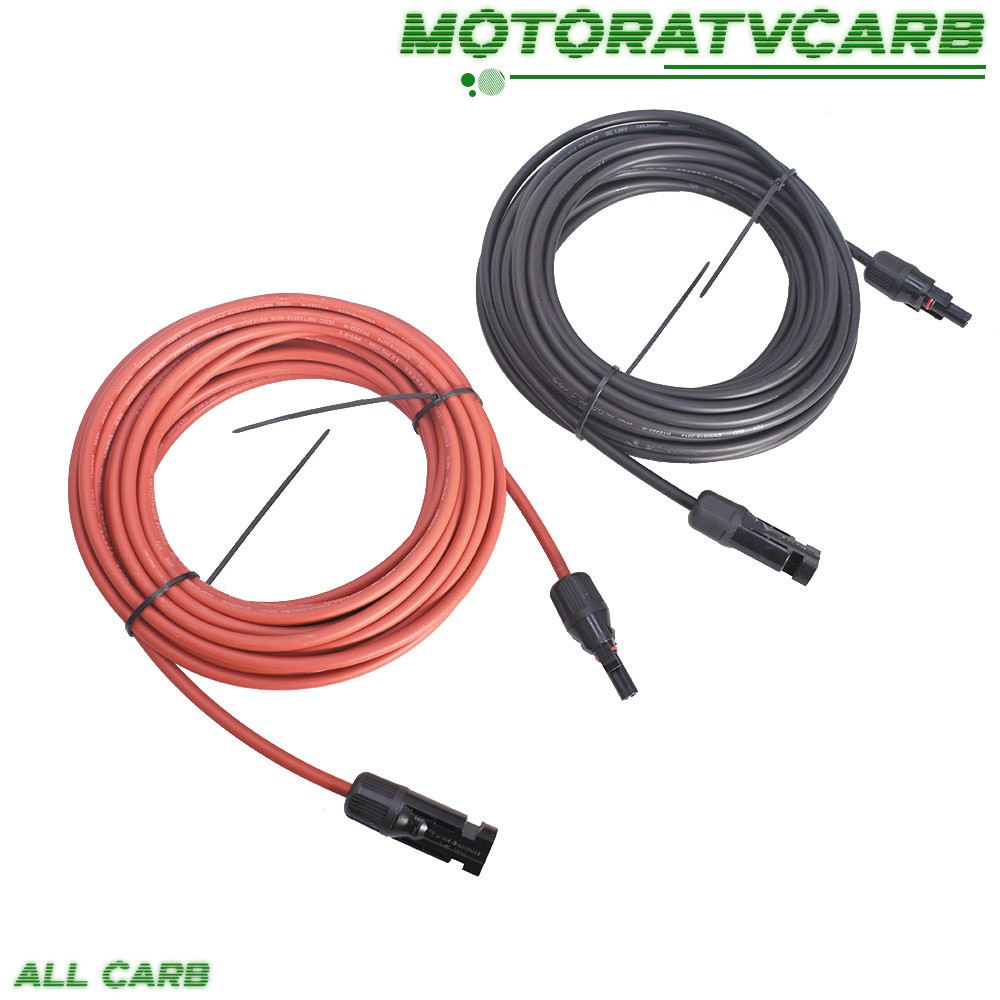 ALL-CARB 12 AWG 20 FT Black + Red Solar Panel Extension Cable Wire Connector