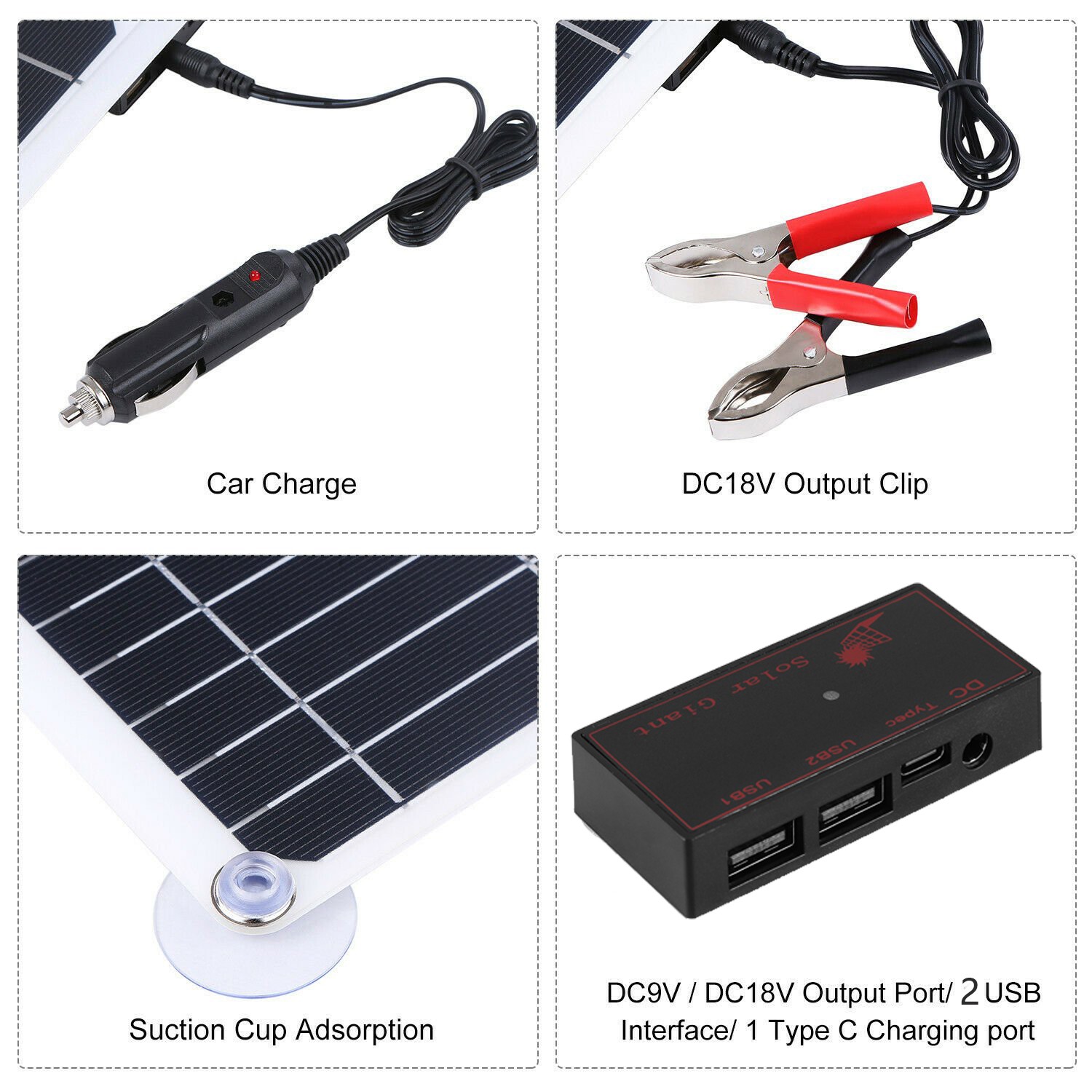 2 PACK 200W Solar Panel Kit 12V Battery Charger w/ 100A Controller Caravan Boat