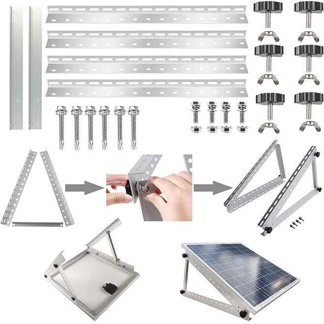 2/4/8 Pcs Solar Panel RV Tilt Mount Brackets Roof Flat Surface Adjustable Frame