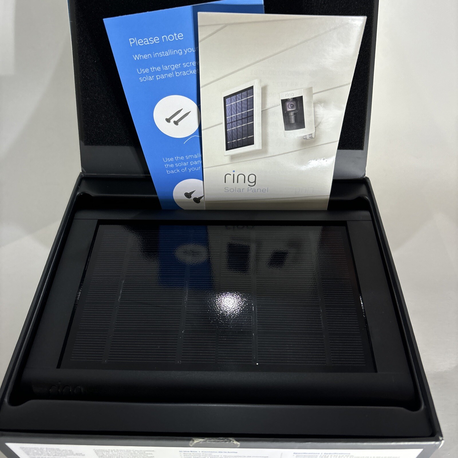 Ring Solar Panel Black For Spotlight Cam & Sticker Up Cam Keep Charged With Sun