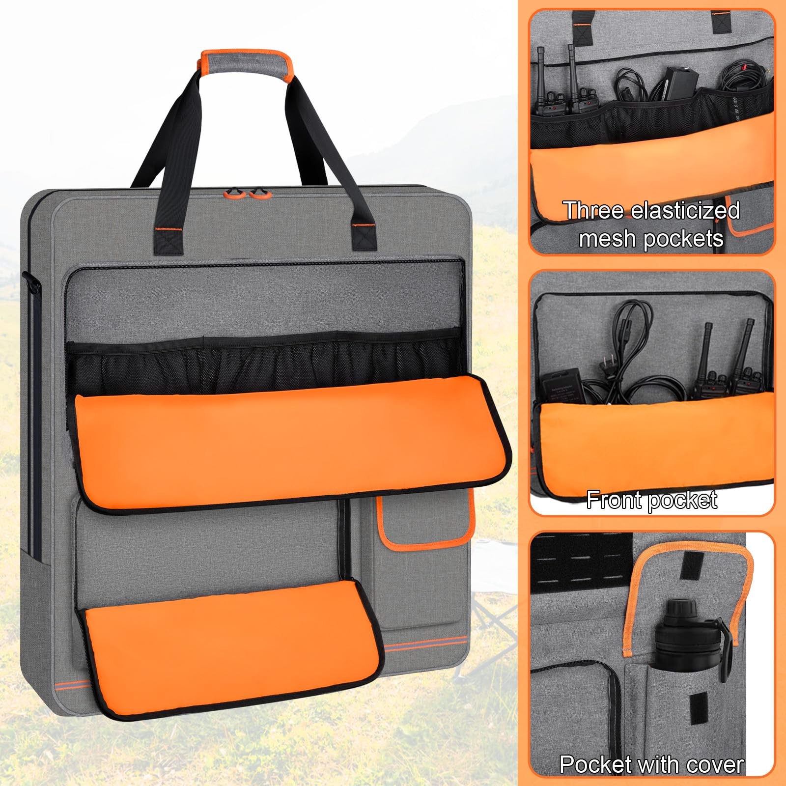 Wigojoy Solar Panel Storage Bag with Orange Lining, Deepened Opening, Zipper …