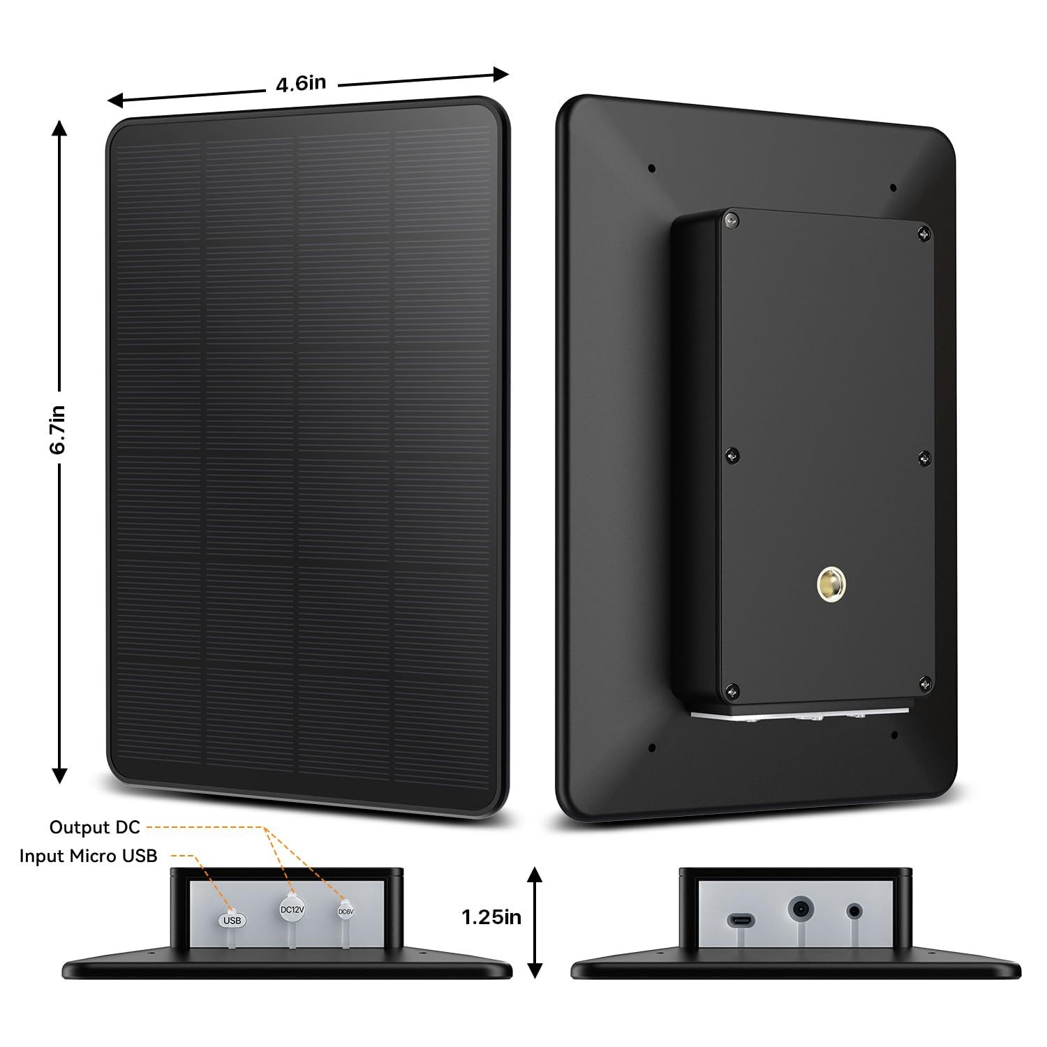 Solar Panel for Trail Camera 2-Pack, 5000mAh Battery, IP66 Waterproof, USB-C & D
