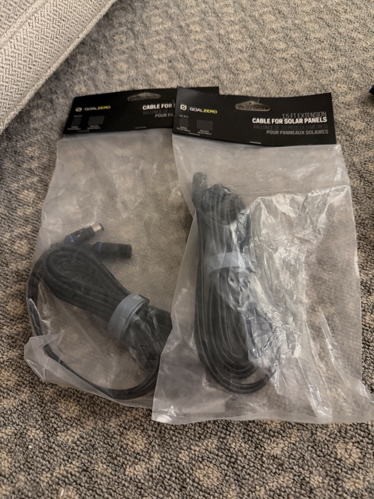 GoalZero 15 Feet Extension Cables For Solar Panels Lot Of 2 Brand New