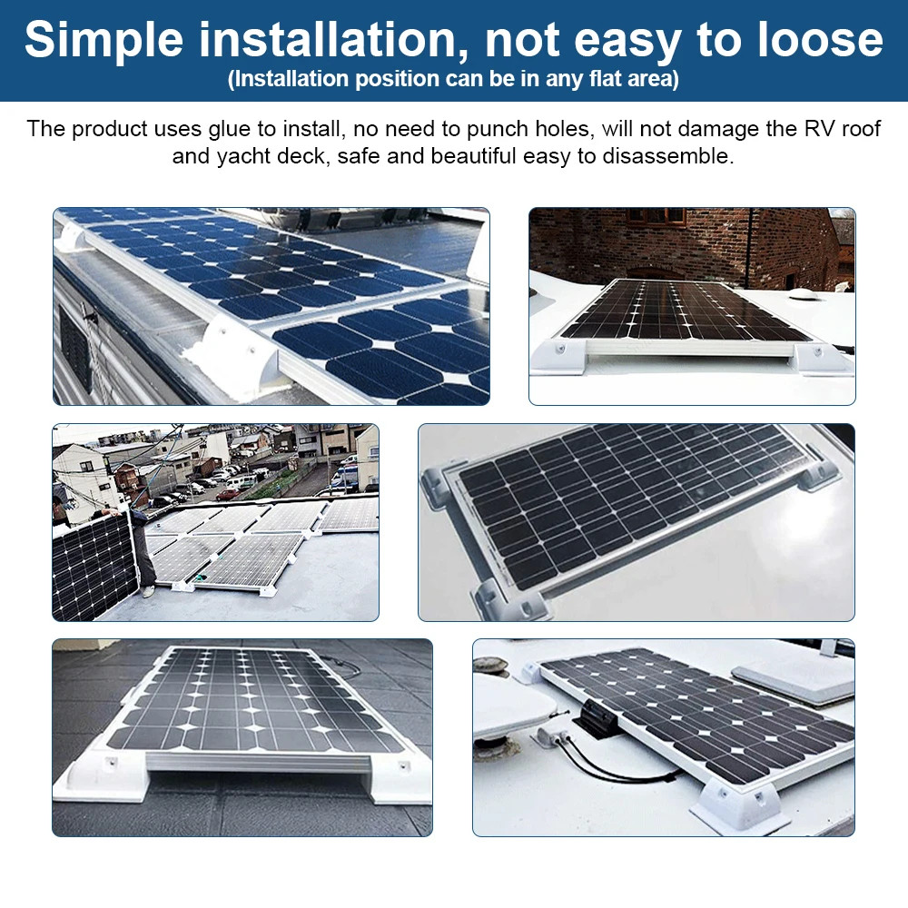 Caravan Solar Panel Mounting Bracket Kits with IP68 Car Cable Junction Box ABS F