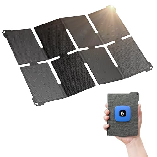 [Upgraded] Ultra-Light Portable 25W Solar Panel Charger with USB-A and Grey
