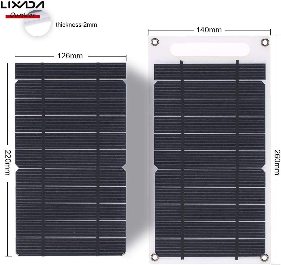 Solar Panel Charger USB Port Portable High Power Paper Shaped Monocrystalline Si