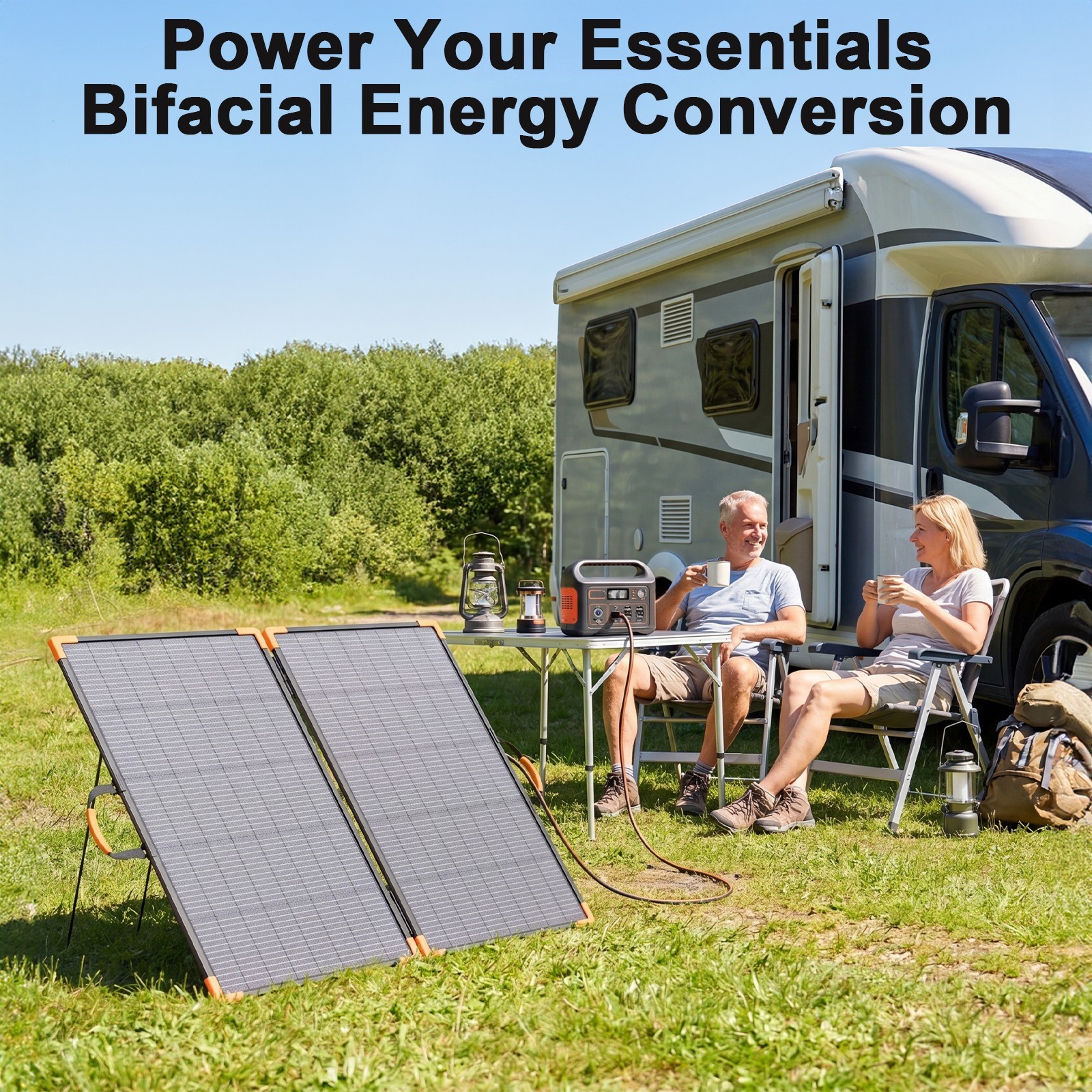 Bifacial Solar Panel 100W 200W for ECOFLOW Portable Power Station DELTA 2
