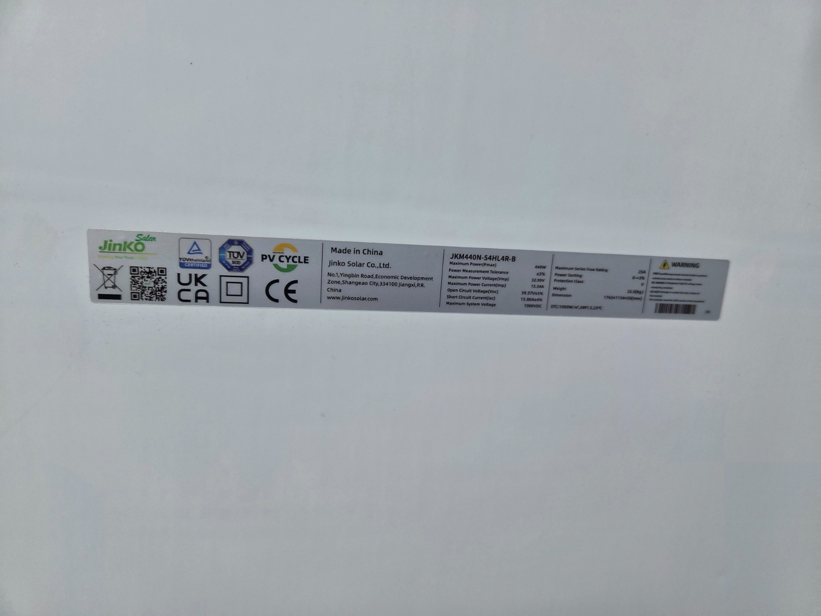440W JINKO JKM440N-54HL4R-B N-Type NEW Solar Modules, solar panels