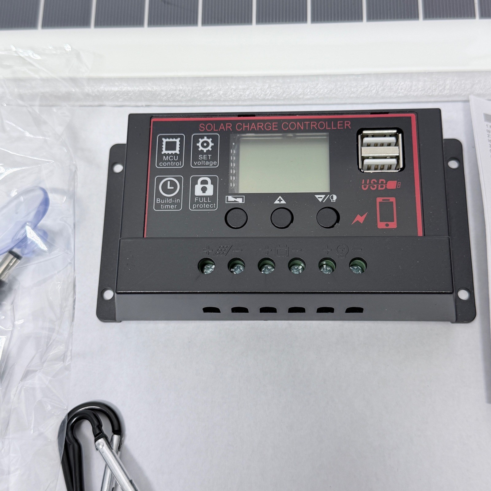 Portable Solar Panel Kit 12V-18V with PWM Charge Controlle USB Ports for RV Boat