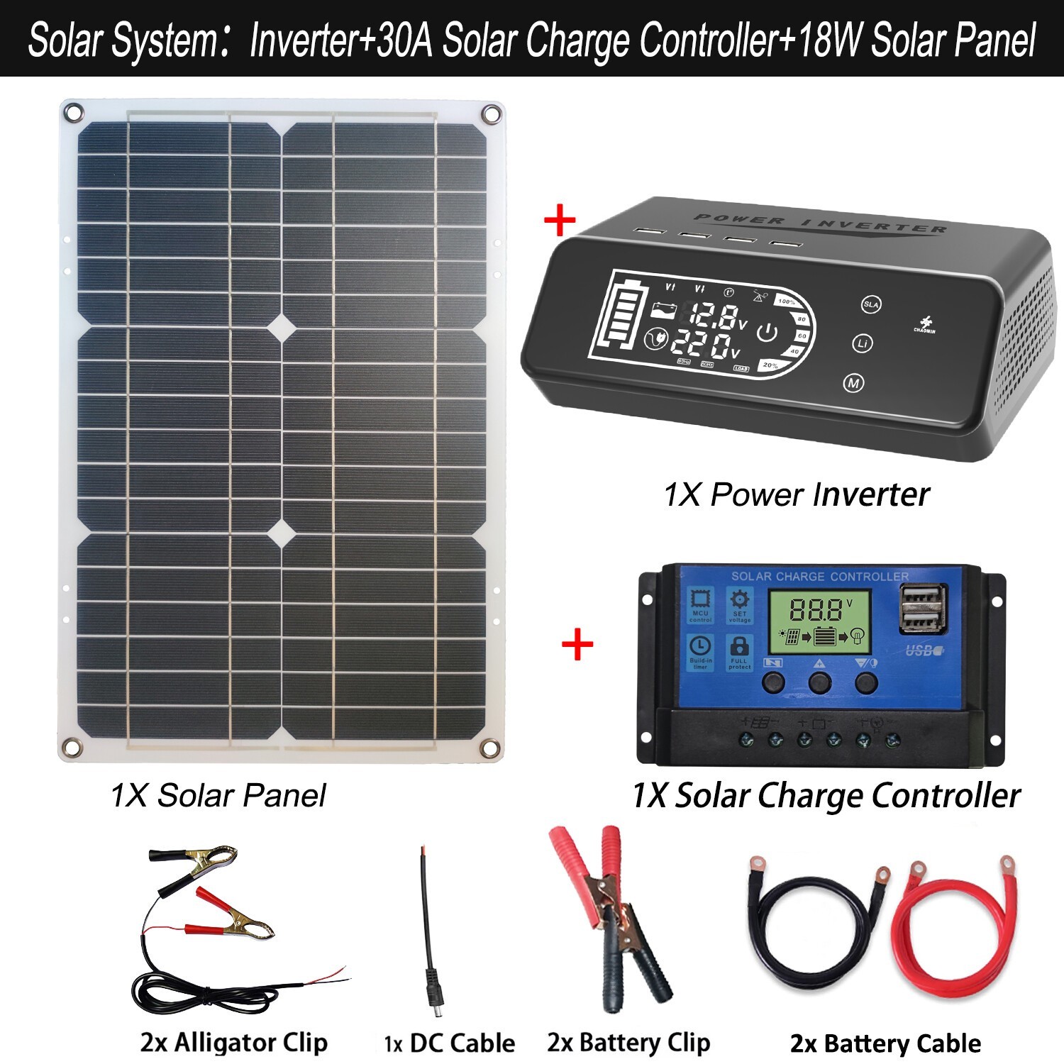 1000W 12V To 110V/220V Pure Sine Wave Power Inverter Solar System Home Outdoor