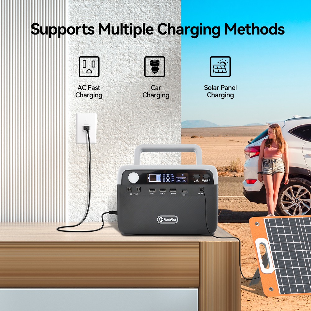 Flashfish 230Wh Solar Generator with Solar Panel Included Portable Power Station