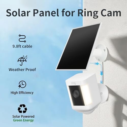 Ring Camera Solar Panel, 5W Solar Charger Compatible with Rings White-1Pack