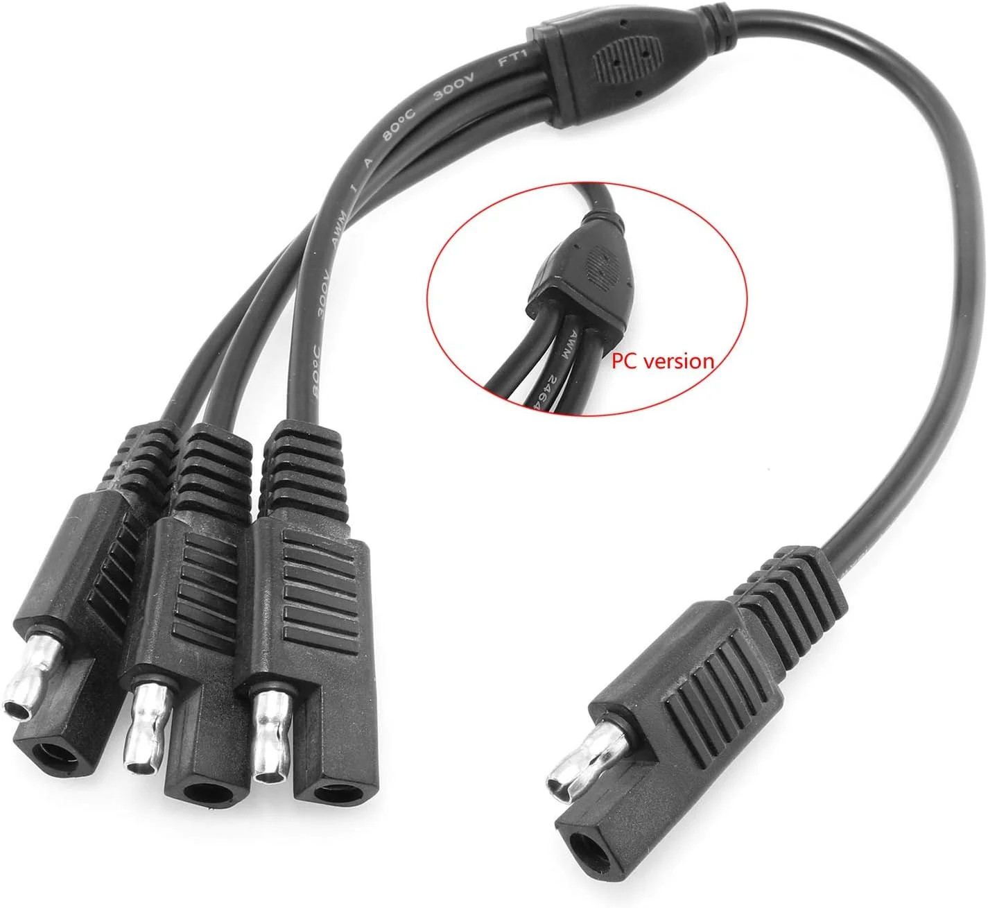 3 Way Battery Tender Charger Cable SAE Splitter Quick Connector Cord 12V 18AWG