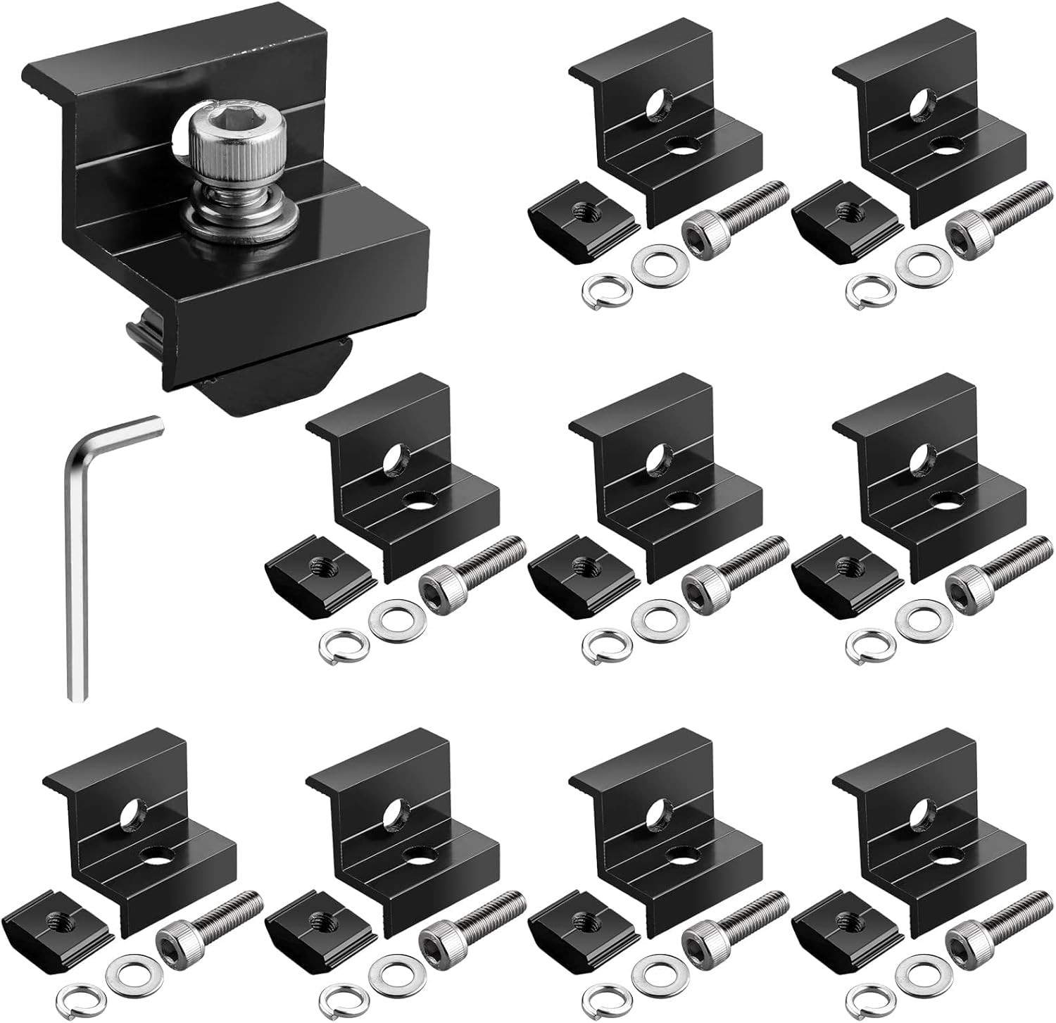 10Pcs Solar Panel End Clamp 30Mm/35Mm, Aluminum Z Brackets for Solar Panels Sol