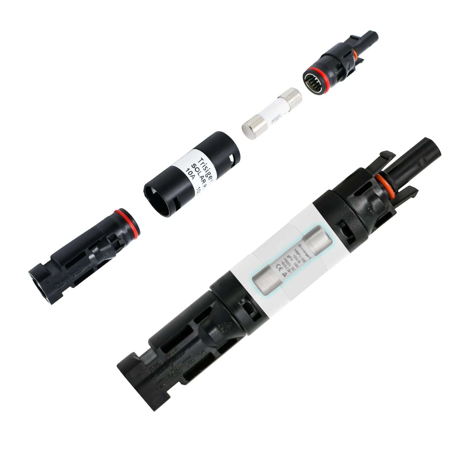 Fuse Holder Connector, 1000VDC IP68 Waterproof 10A in-line Fuse, for Solar Ph…
