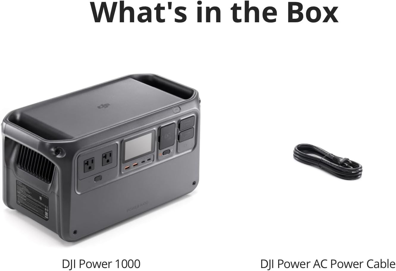Power 1000 Portable Power Station, 1024Wh Lifepo4 Battery, 2200W (Peak 2600W) AC