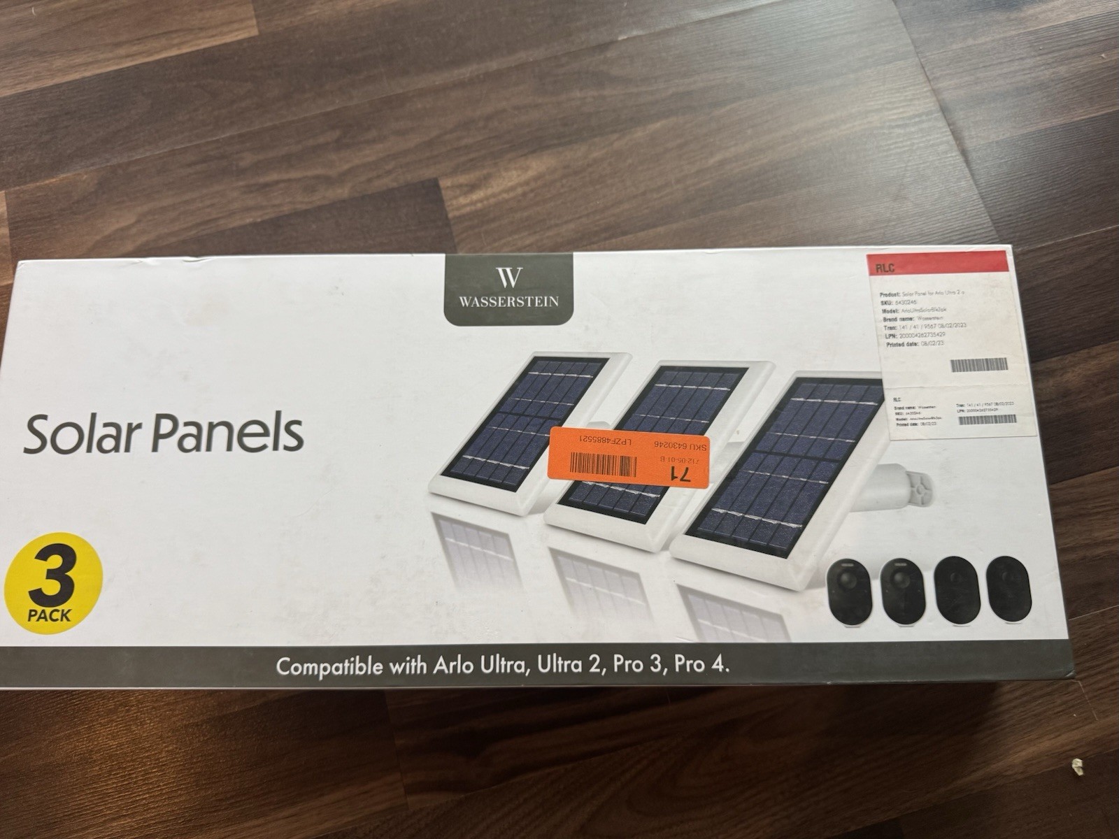 Wasserstein Arlo Ultra, Ultra 2, Pro 3, Pro 4 – Solar Panel (3-Pack)