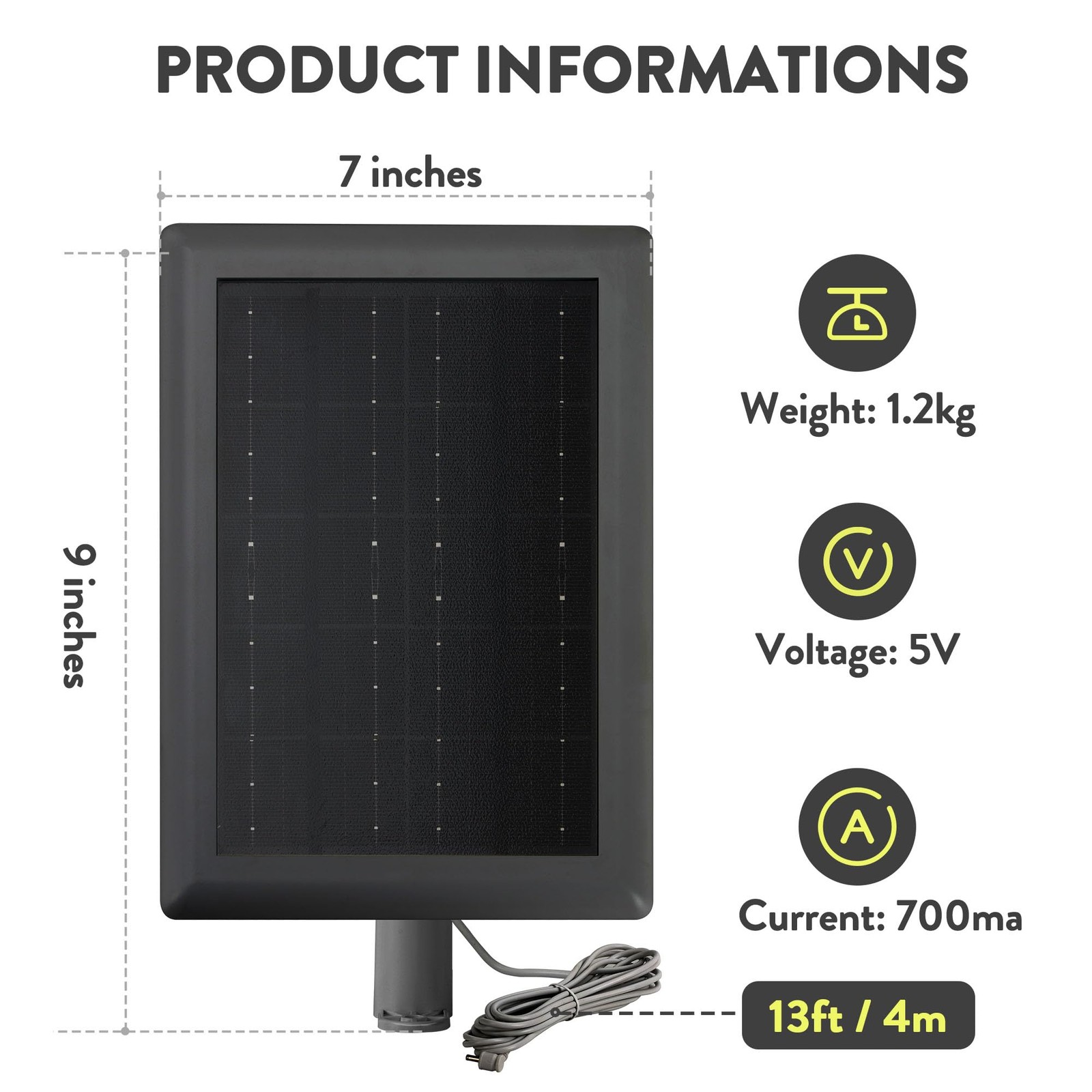 Ring Solar Panel(2nd Generation), 5W Ring Solar Panel Charger with Mount for …