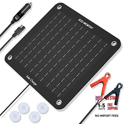 Solar Car Battery Charger Maintainer 12V Waterproof Portable Solar Trickle 10W