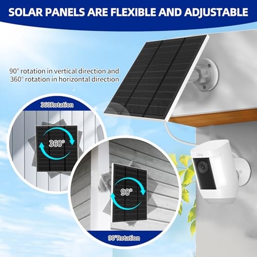 Solar Panels for Ring Camera Outdoor (New Generation) 5W 5V Solar Panel 3 White