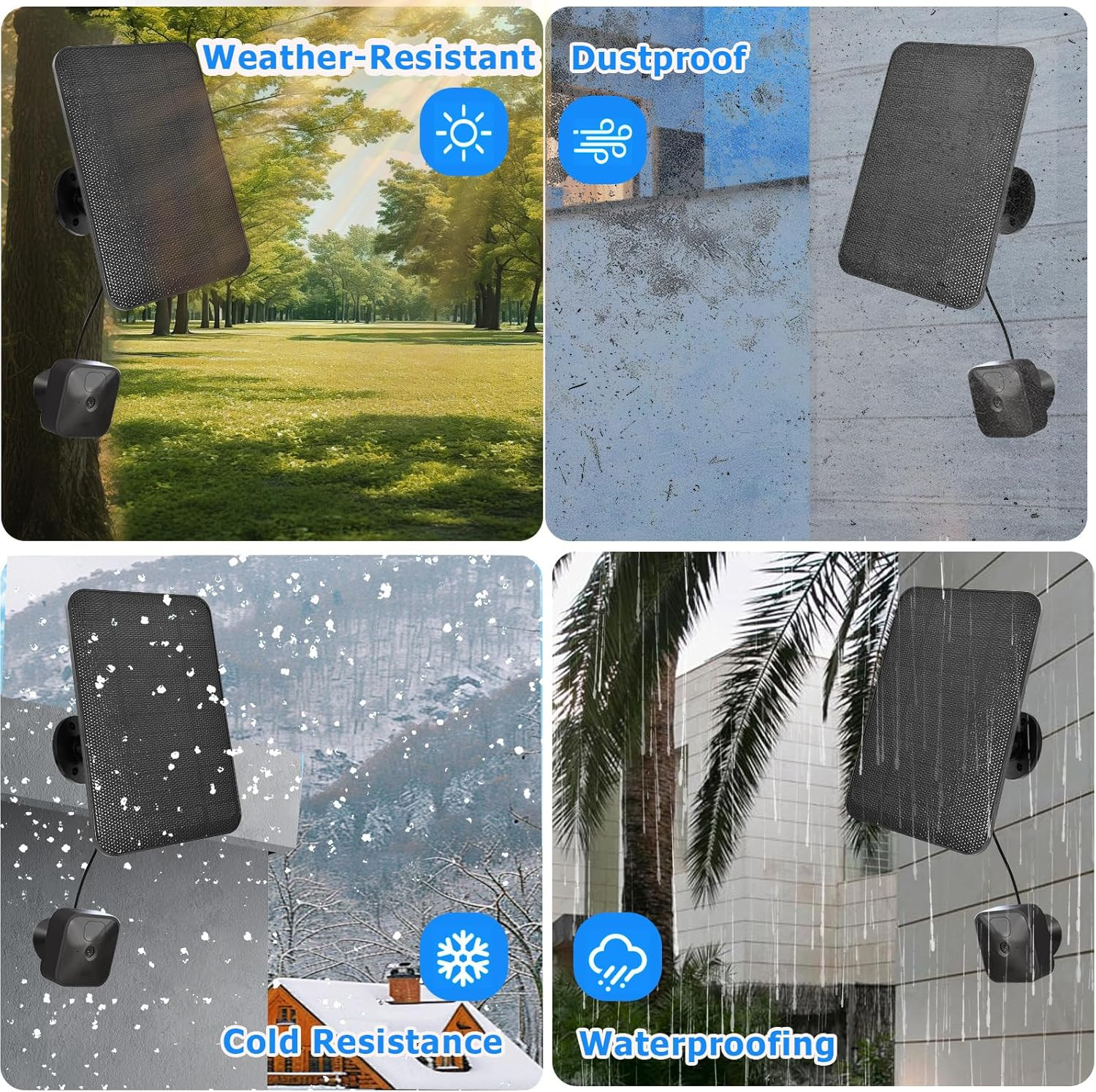 4W Waterproof Solar Panel for Blink Outdoor 4 Camera with 10Ft Cable