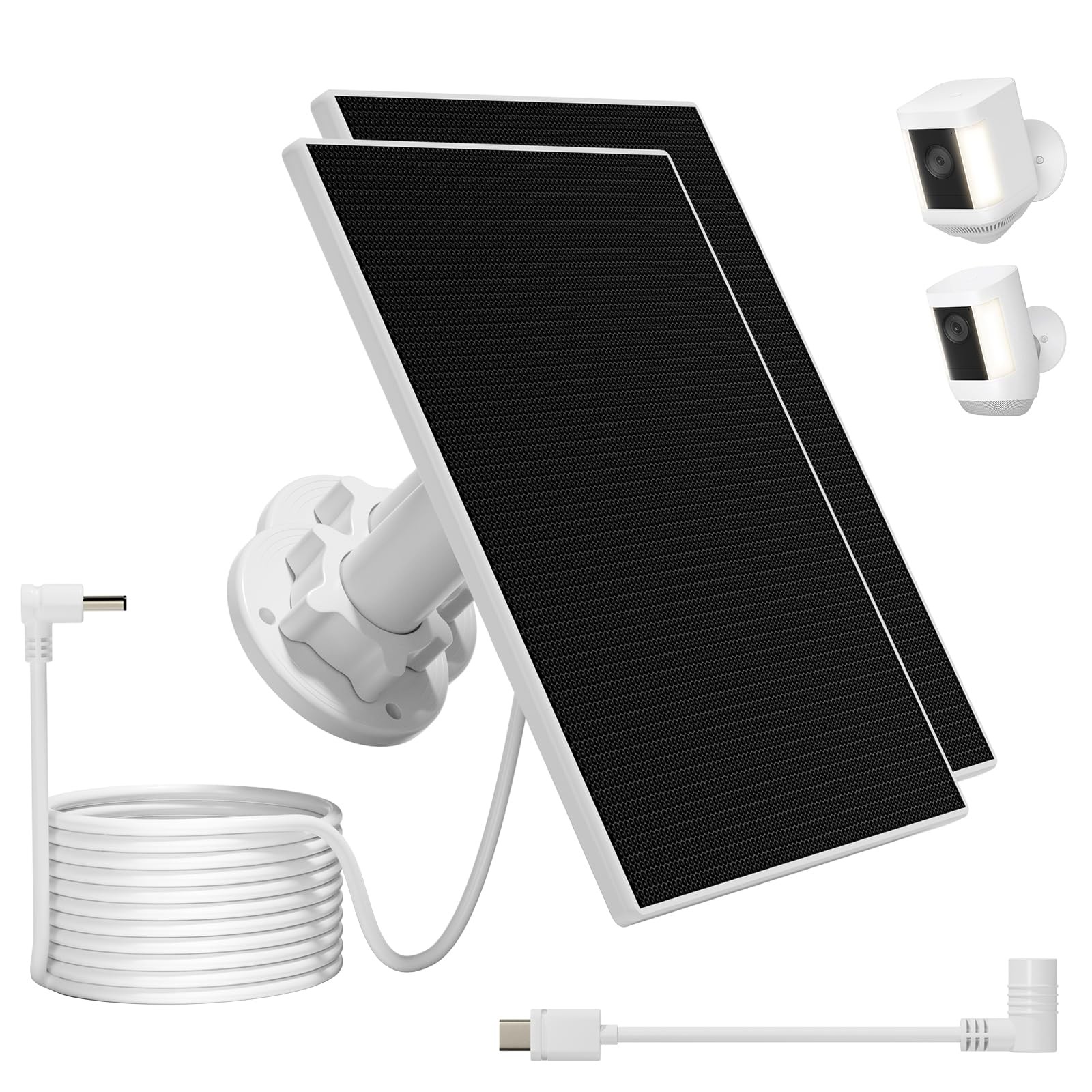 Solar Panel Compatible with Ring Camera Spotlight Cam Plus/Battery/Pro Stick …