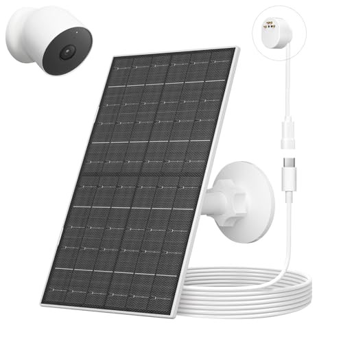 7W Solar Panel Charger for Google Nest Cam Battery Version, USB-C Solar