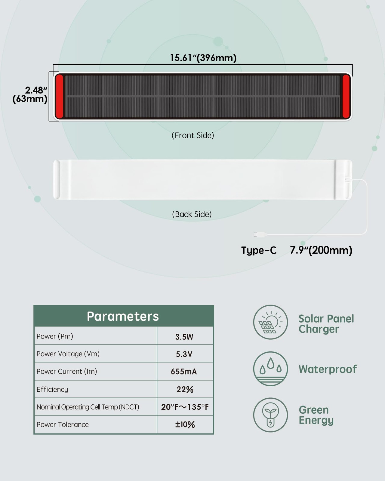 Yoolax Motorized Roller Blinds Accessories Solar Panel Fcl-Zb-Srpnl-Us-