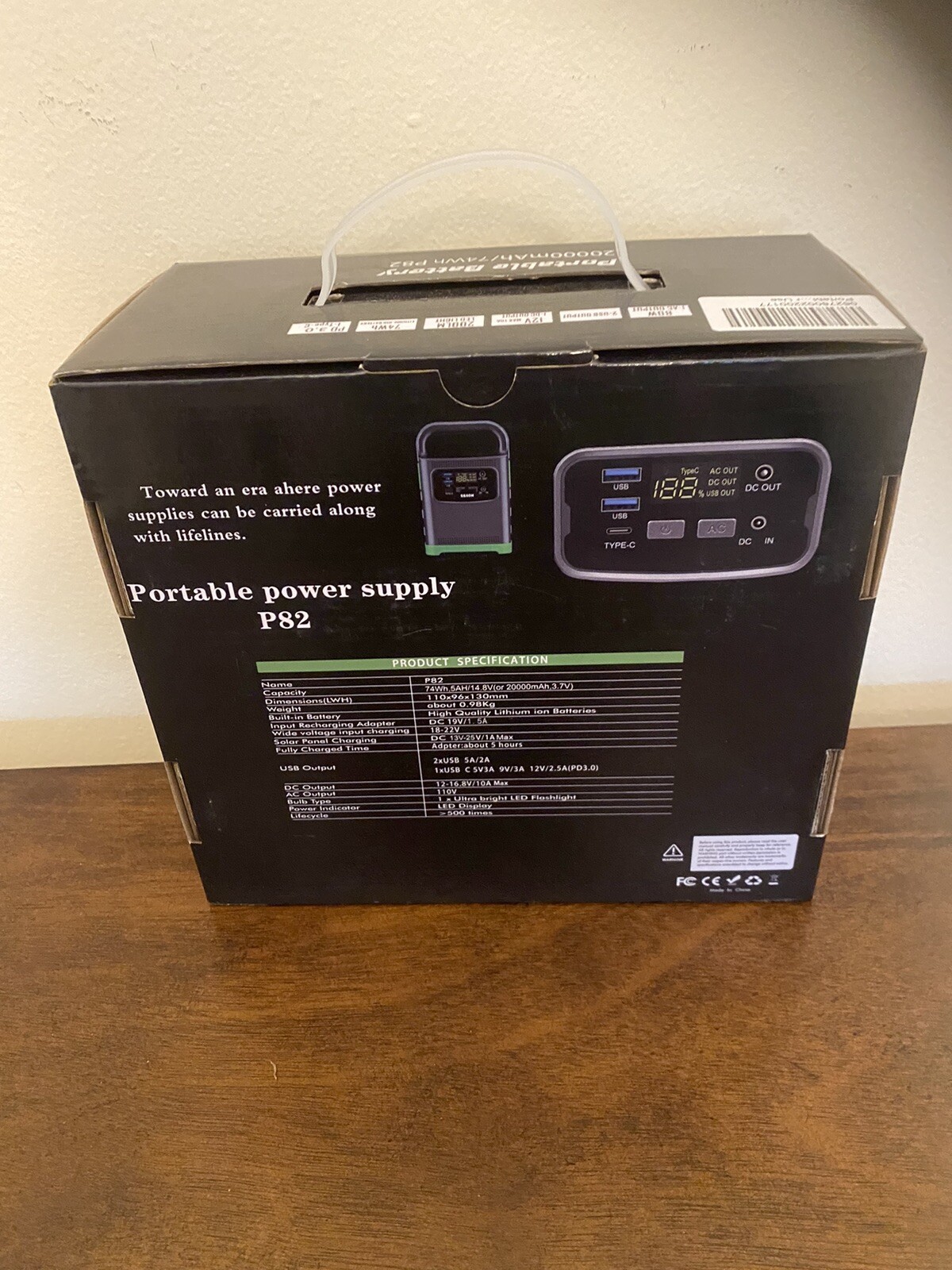 Portable Solar Power Station LED Light Kit Generator Emergency Battery Bank 1B