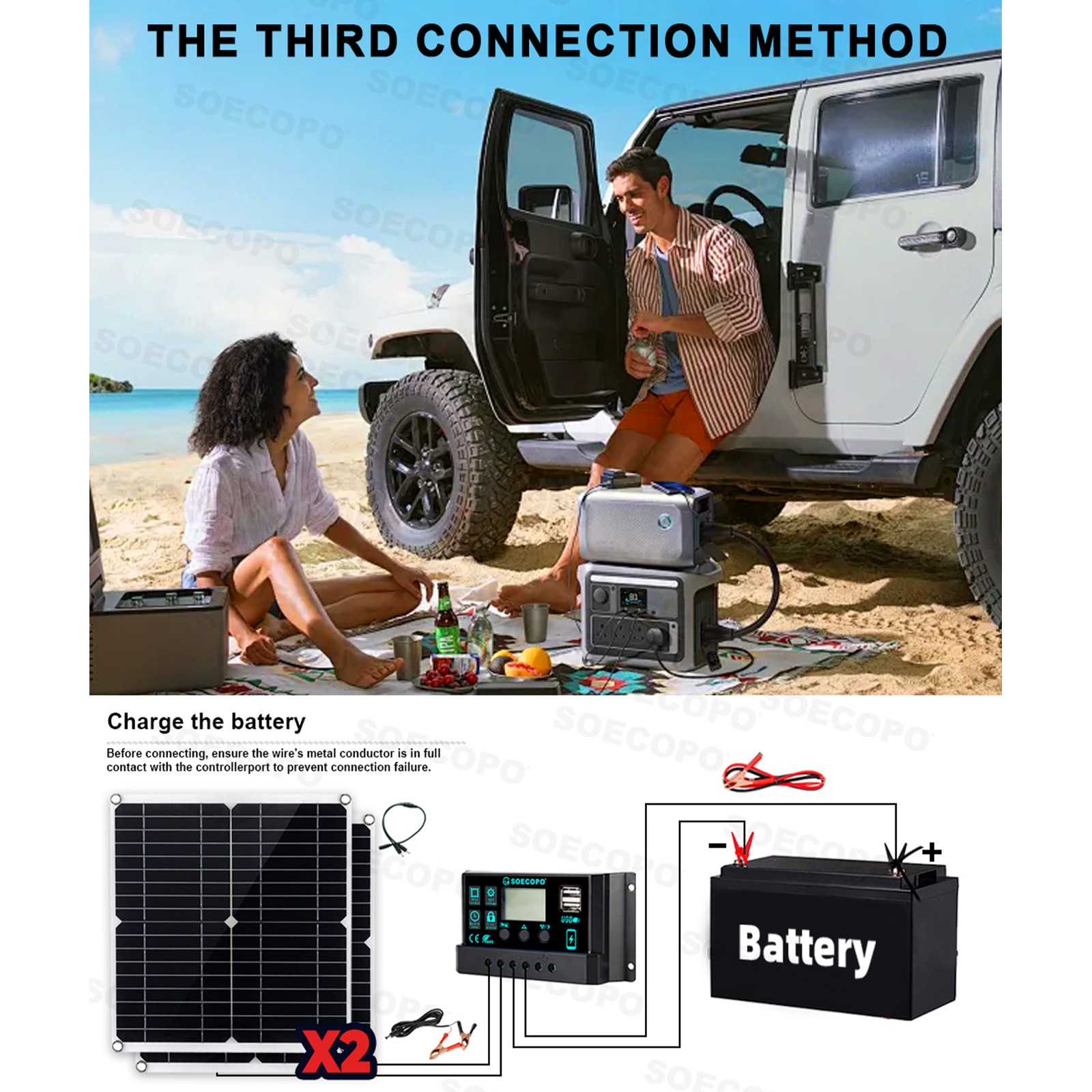 8000W Solar Inverter Kit (12V24V DC to 110V/220V AC) + 2pcs Solar Panels