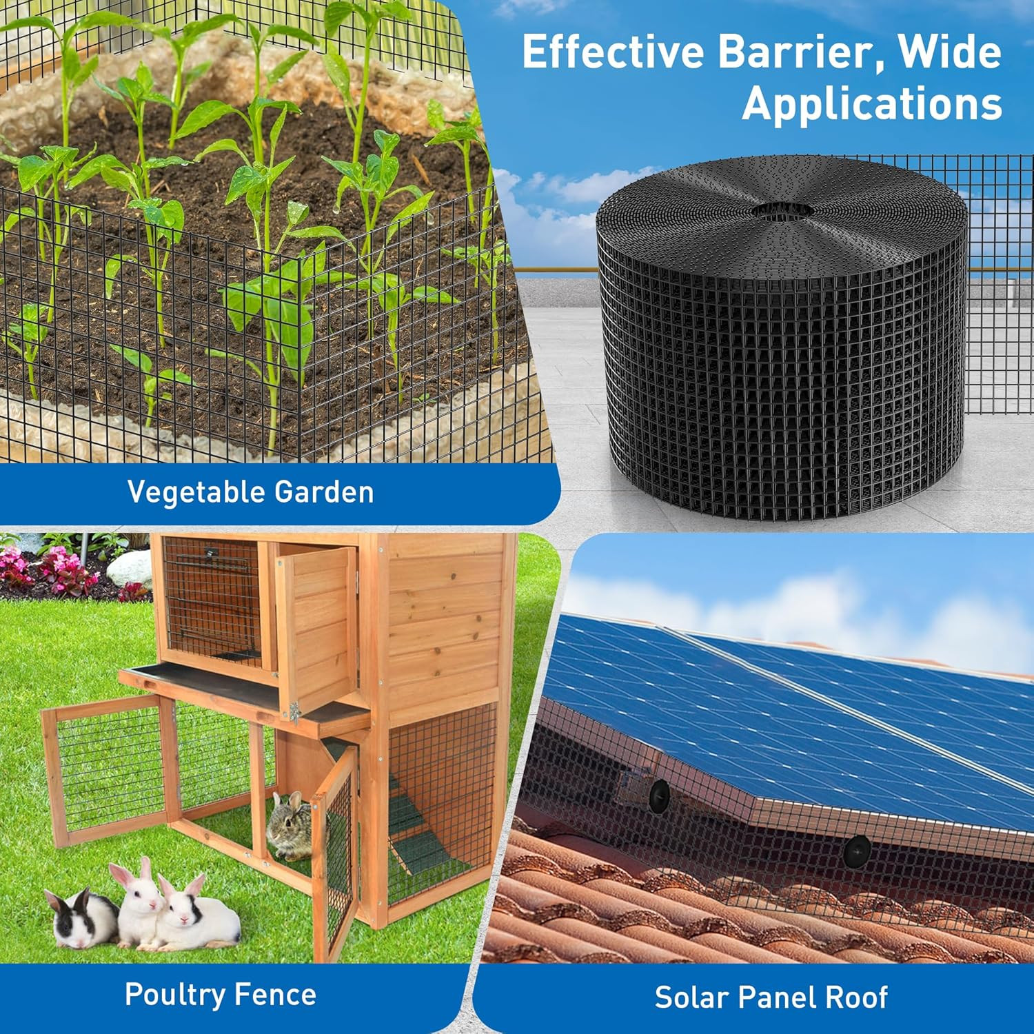8Inch X 100Ft Solar Panel Bird Guard, Critter Guard for Solar Panels with 100 Pc