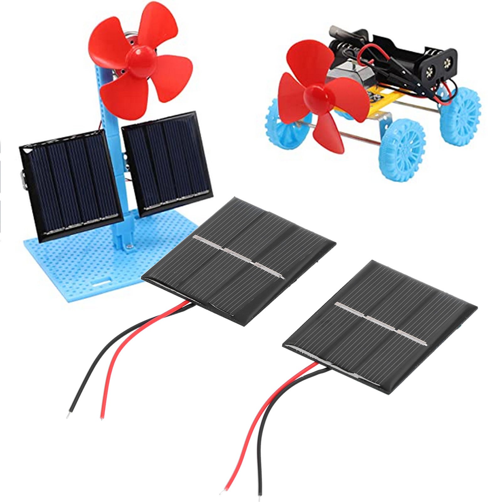 2Pcs Solar Panel Module Polysilicon Micro Mini Glue Power Solar Cells 43x55mm
