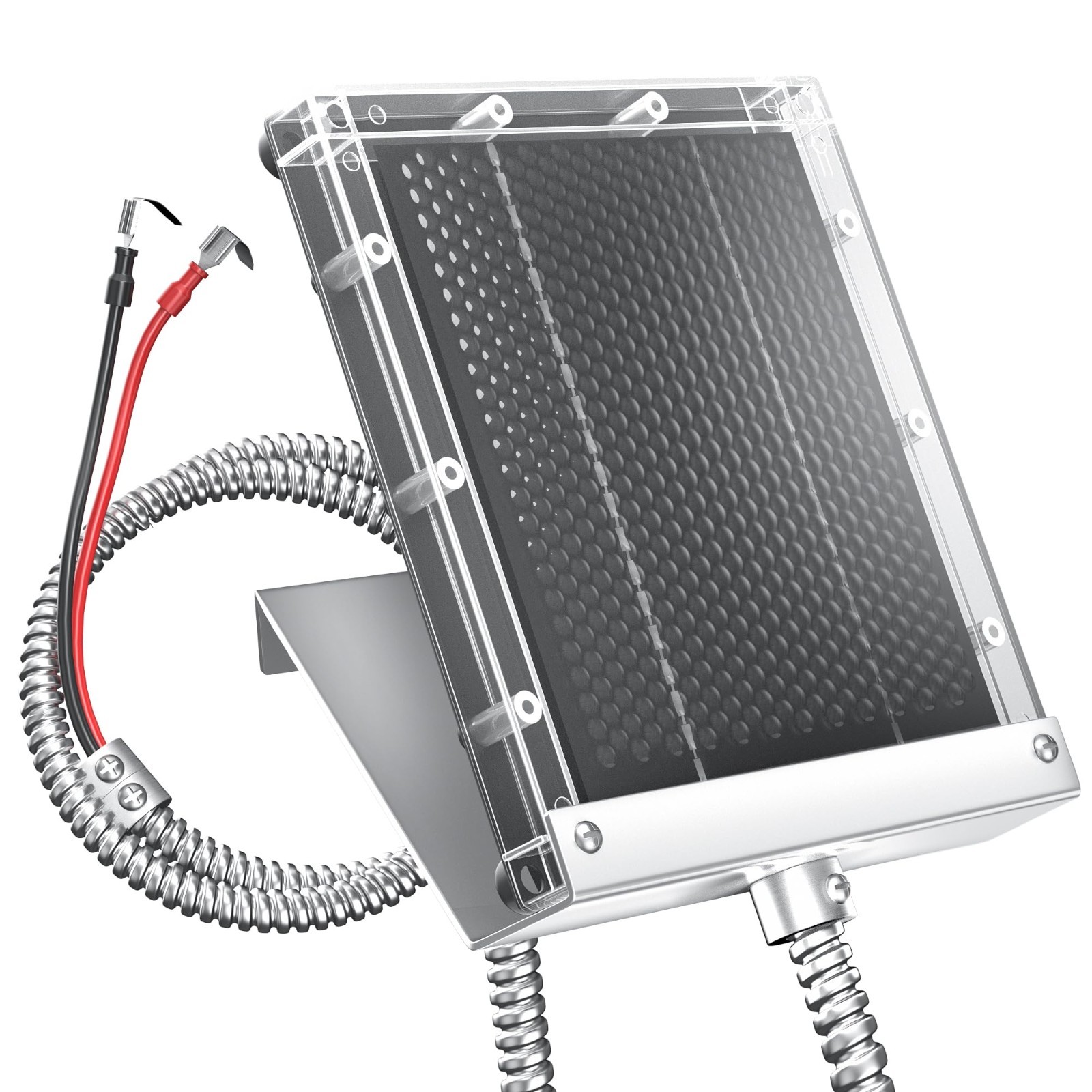 12V Solar Panel for Deer Feeder 1.7W Battery Charger Mount Alligator Clips Kit