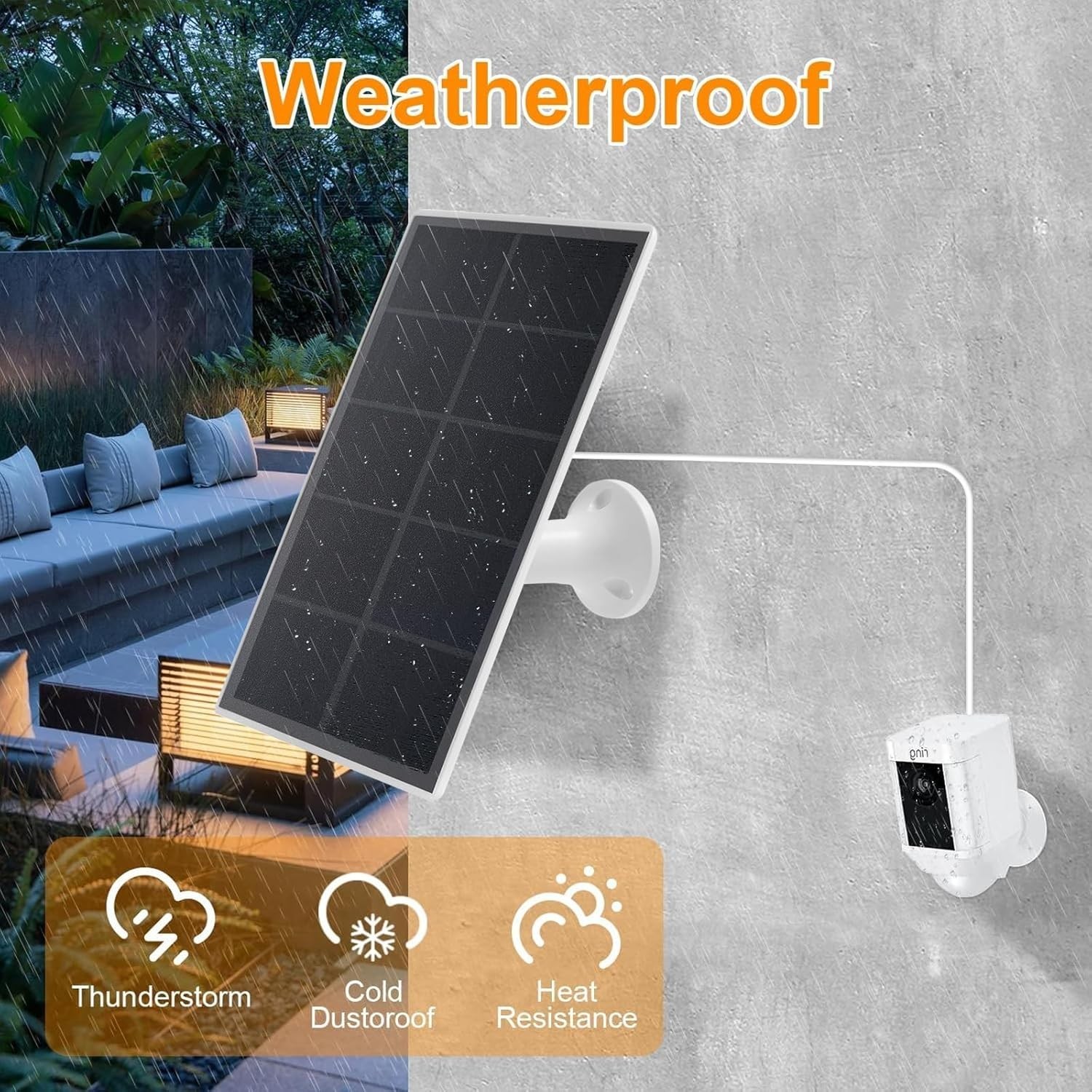 Ring Solar Panel Charger for Stick Up Cam & Spotlight Pro, 2-Pack, Waterproof