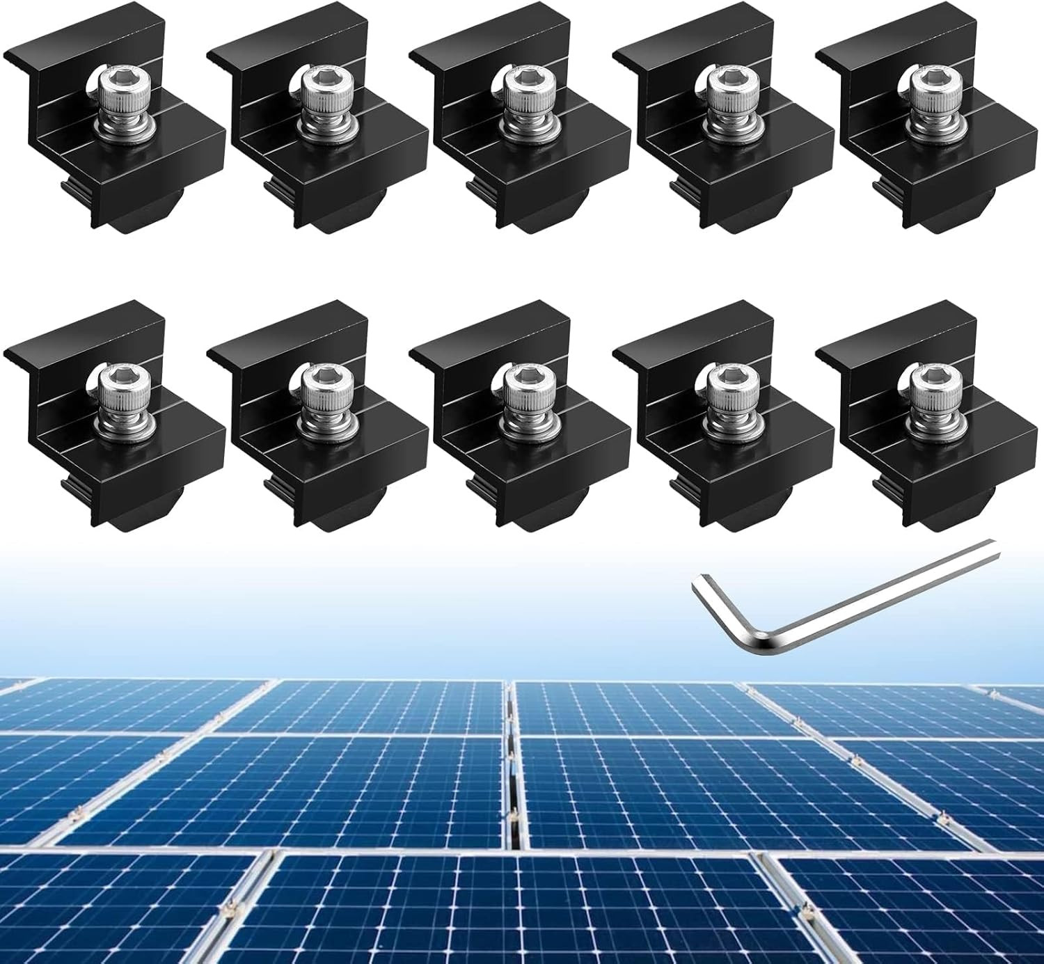 10Pcs Solar Panel End Clamp 30Mm/35Mm, Aluminum Z Brackets for Solar Panels …