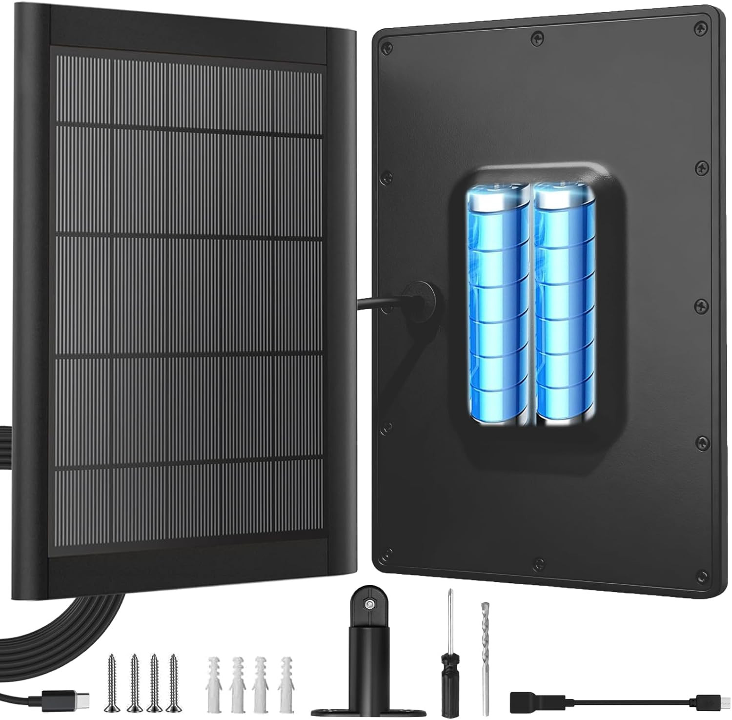 5W Solar Charger with 3500mAh Battery for Blink Outdoor/XT Cameras, Black