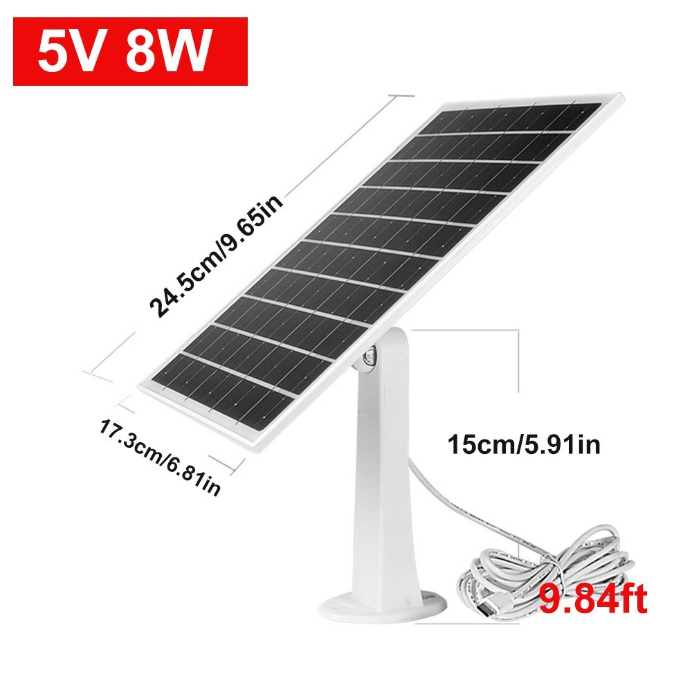Solar Panel for Ring Spotlight Camera/Stick Up Cam Battery Charger 8W 5V Output