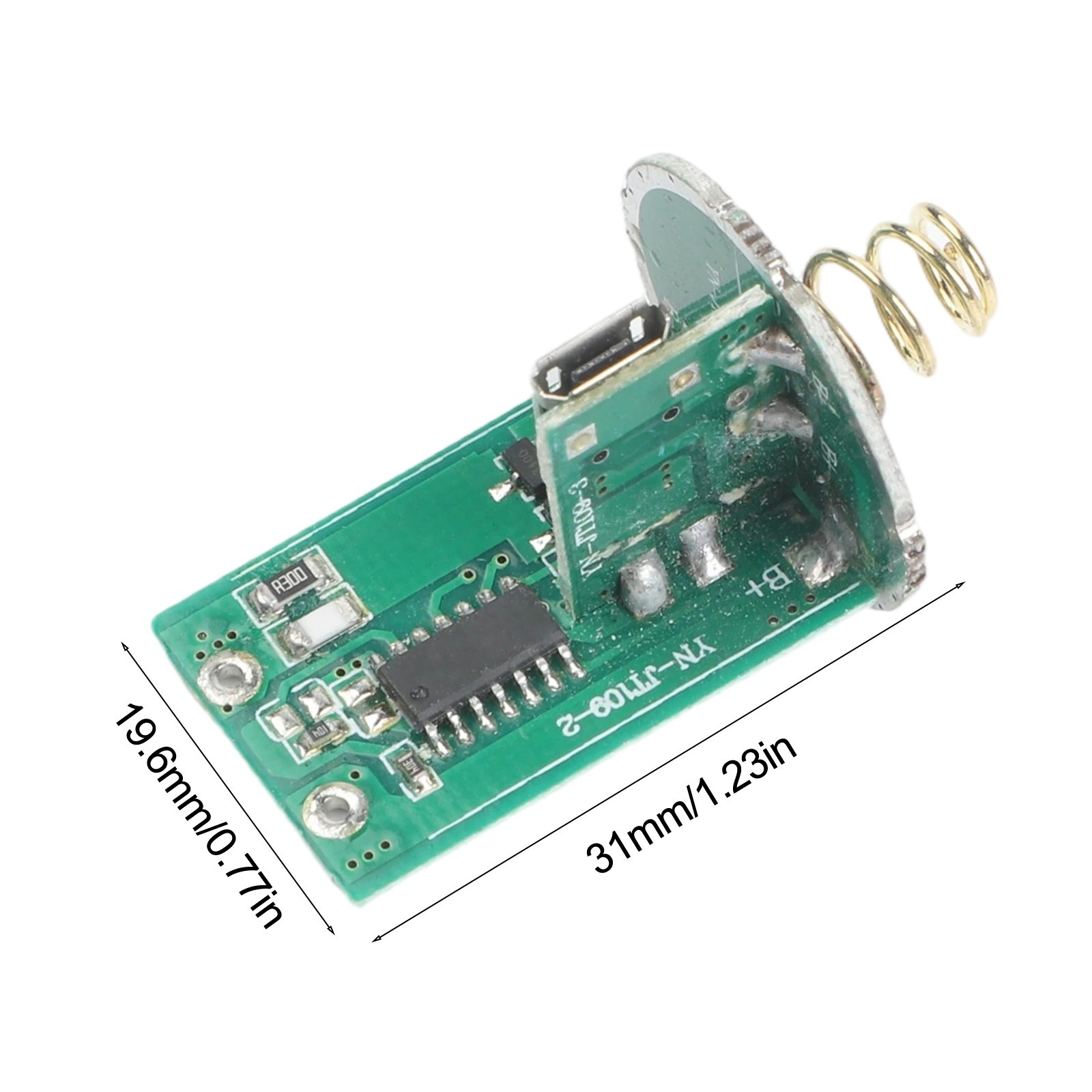 Compact 31×19.6mm LED Driver PCB for 3-4.2V Flashlights with Switch