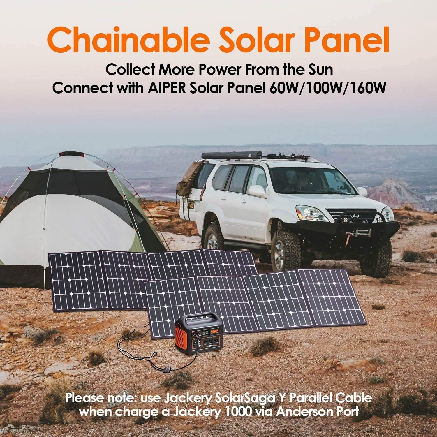 Aiper 160W Foldable Solar Panel With Voltmeter For Off Grid Camping SP160