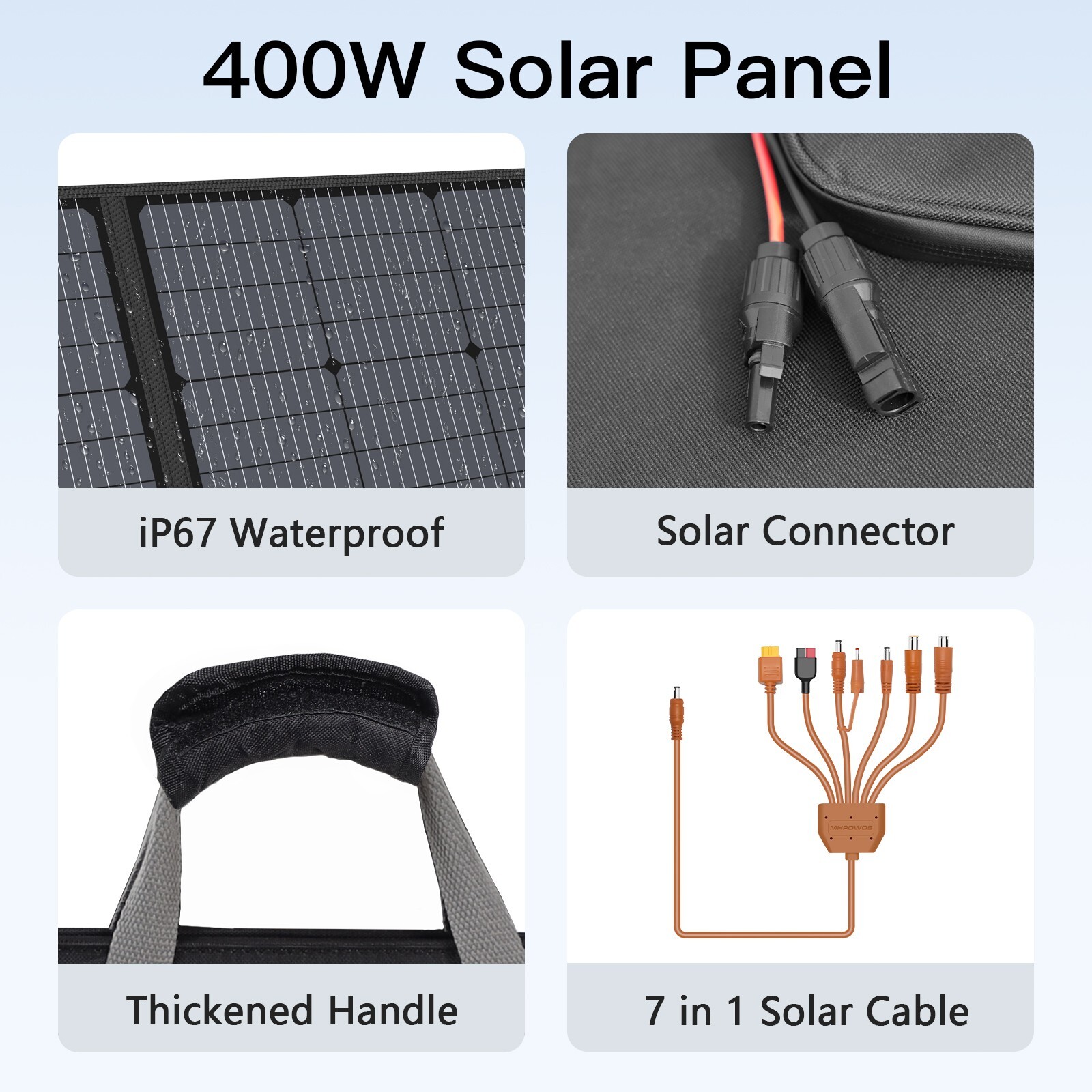 110W 220W 400W 400W Foldable Portable Solar Panel Kit for Bluetti Power Station